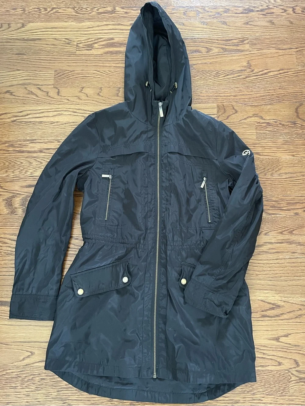 Michael Michael Kors Women’s Black Hooded Coat Jacket Windbreaker Size Small